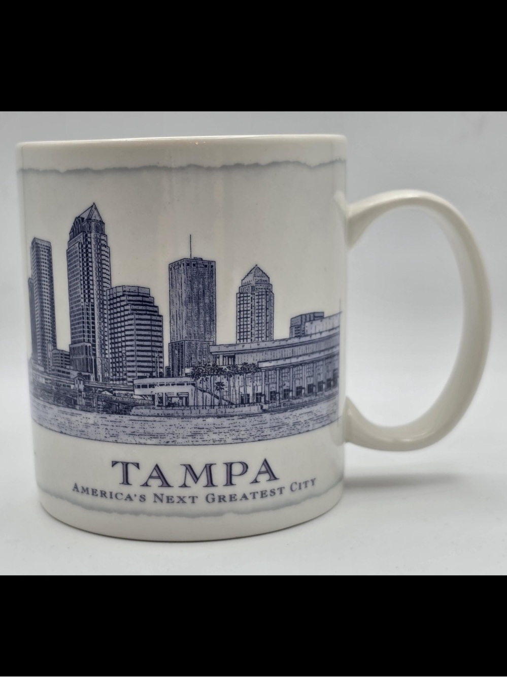 2007 Starbucks Tampa Skyline White Ceramic Coffee Mug